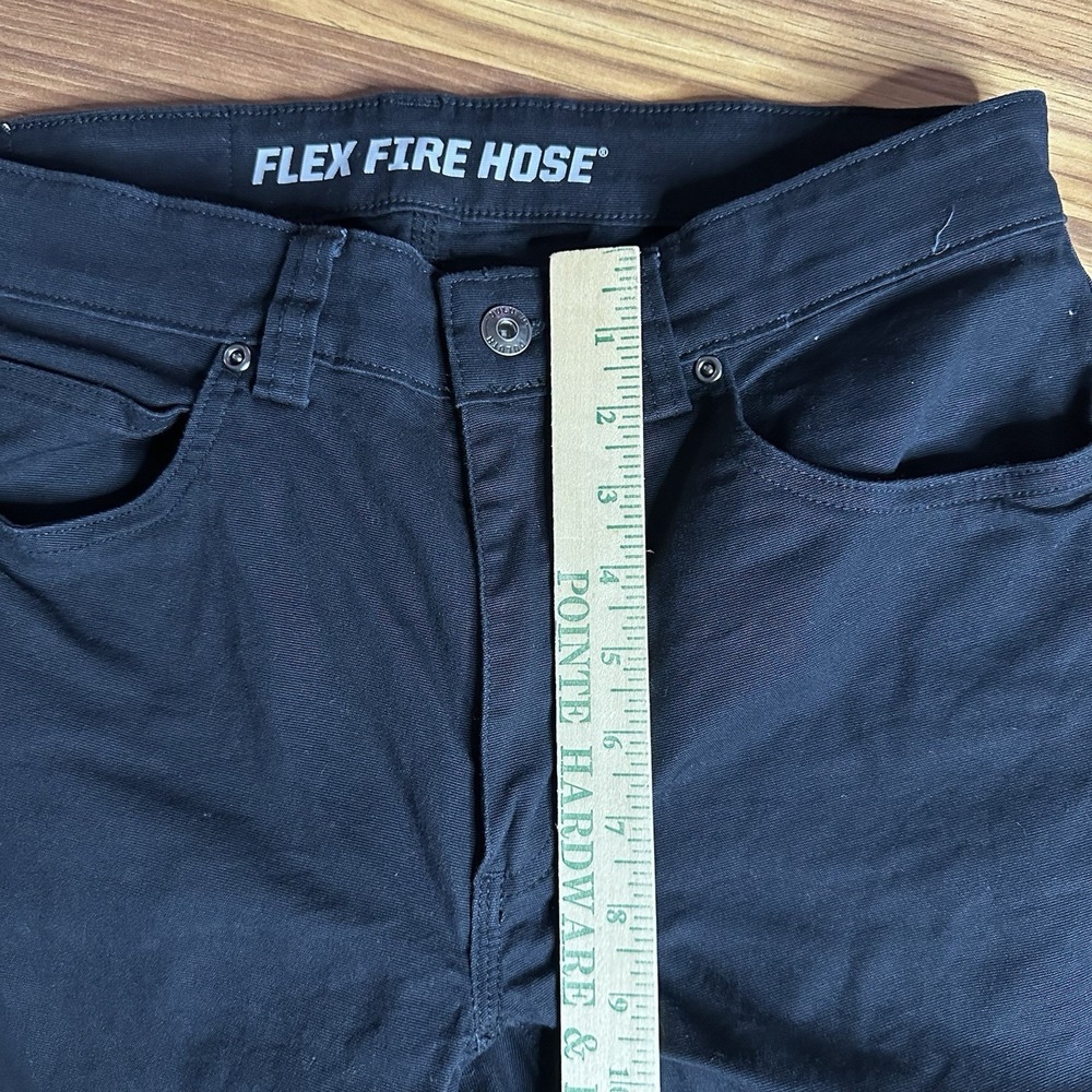 Duluth Trading Flex Fire Hose Pants Mens 32x30 Black Canvas Workwear Chino - Picture 5 of 13